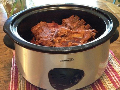 Teriyaki ribs prepared in a kitchen appliance