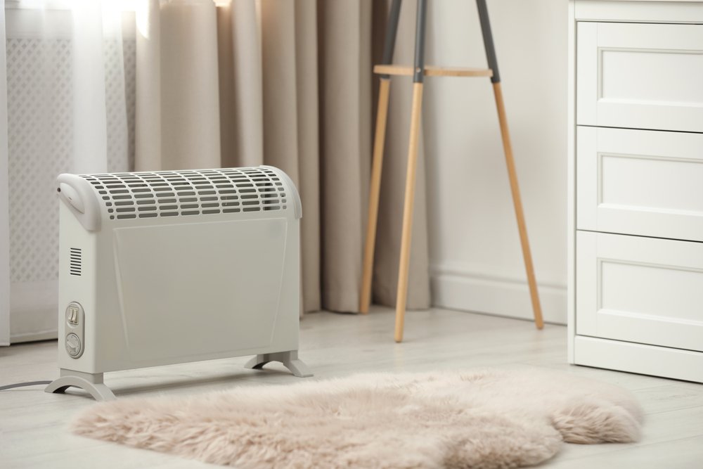 modern heater on floor at home